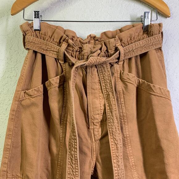 ETICA Pants Wade Relaxed Trouser High‎ Rise Relaxed Leg Elastic Paper Bag Waist - Picture 6 of 15